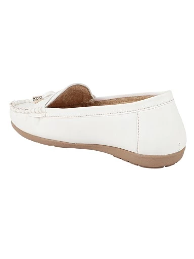 Stylestry Womens & Girls White Solid Ballerinas With Bow
