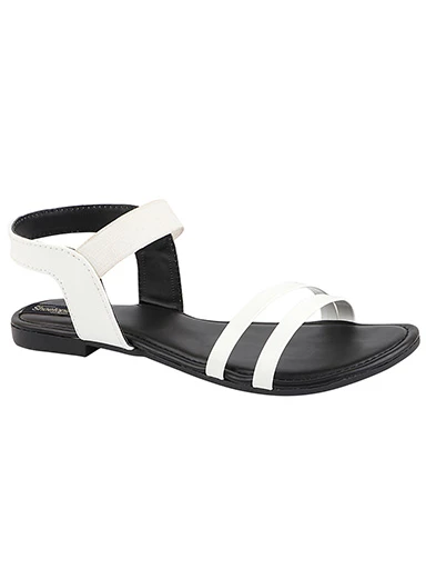 Stylestry Womens & Girls White Open Toe Flats