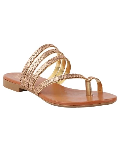 Stylestry Women Ethnic Golden Flats