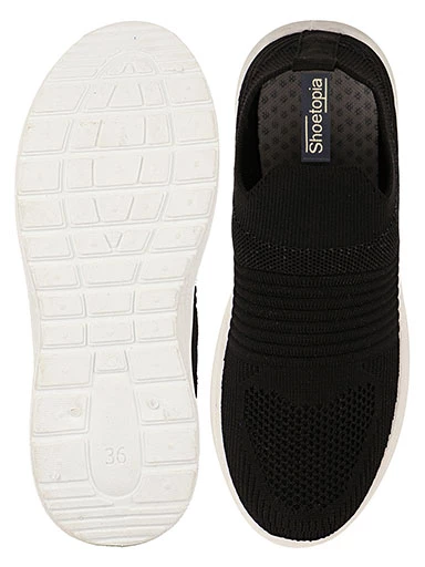 Stylestry Womens & Girls Black Casual Walking/Running Shoes