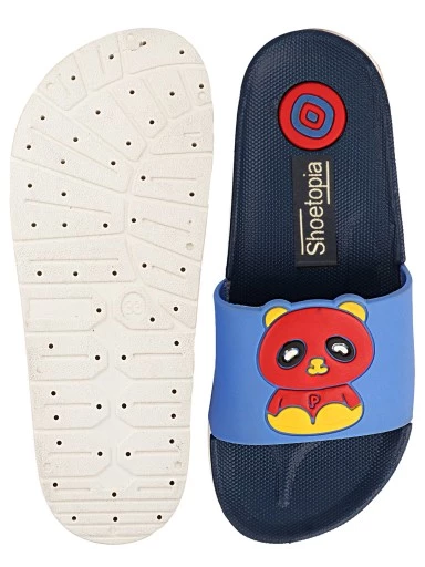 Stylestry Women Blue Printed Sliders