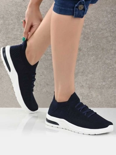 Stylestry Womens & Girls Blue Lace Up Walking Shoes