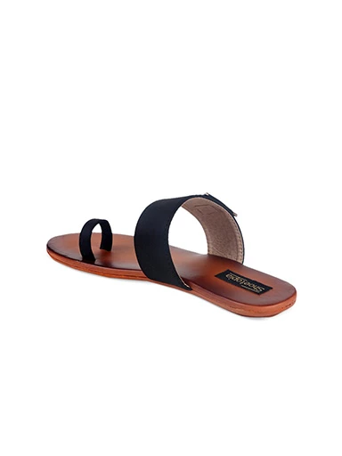 Stylestry Womens & Girls Black Solid One Toe Flats