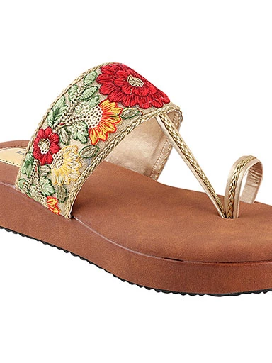 Stylestry Women's & Girl's Red Woven Design Flatform Heels Sandals