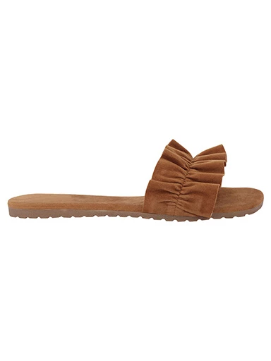 Stylestry Womens & Girls Tan Solid Open Toe Flats
