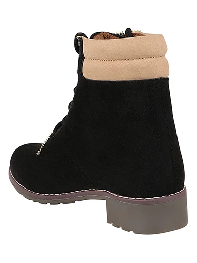 Stylestry Womens & Girls Lace Up High Top Solid Black Heeled Boots
