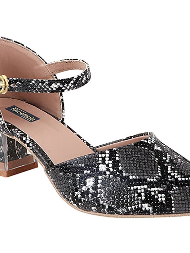 Stylestry Women's & Girl's Black Animal Printed Block Heels Pumps
