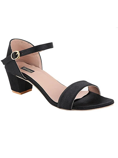 Stylestry Womens & Girls Black Block Heels Solid Sandals