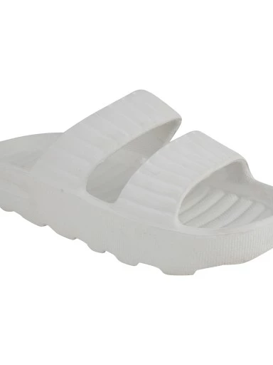 Stylestry Women White Solid Sliders