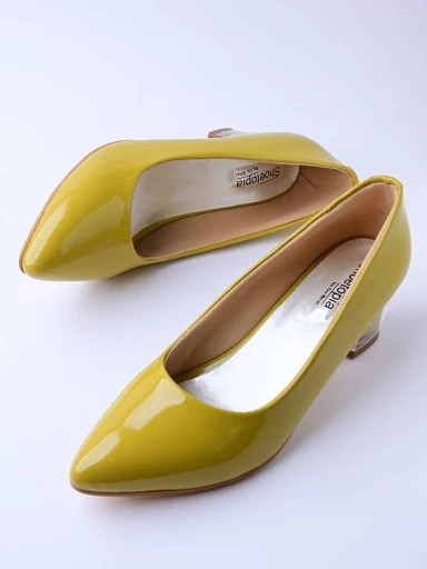 Stylestry Yellow Block Pumps