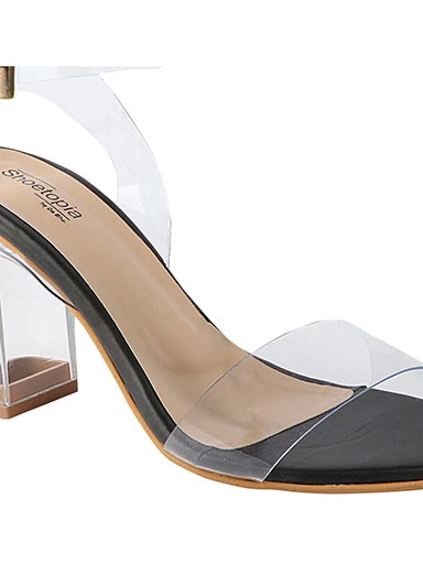 Stylestry Womens & Girls Black Block Heels Sandals with Buckles