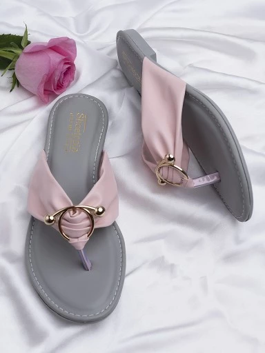 Stylestry Womens & Girls Pink Flats T-Strap Flats