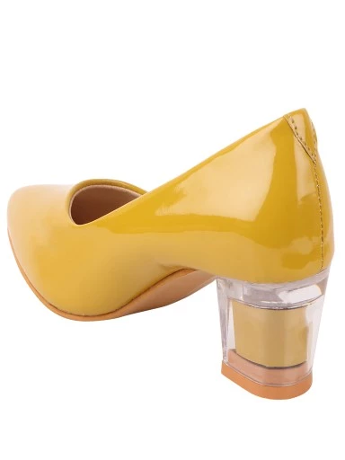 Stylestry Yellow Block Pumps