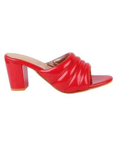 Stylestry Women's & Girl's Red Solid Block Heels