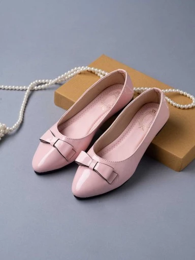 Stylestry Women Pink Mules with Bows Flats