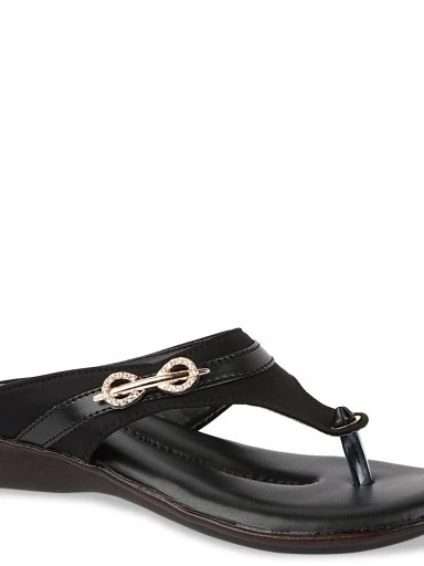 Stylestry Women Black Open Toe Flats