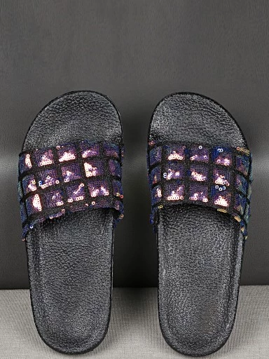 Stylestry Black Slip On Stylish Slider