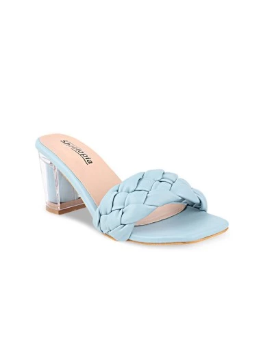 Stylestry Blue Braided Block Sandals