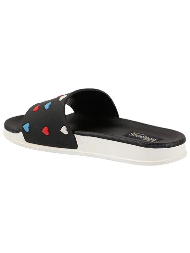 Stylestry Women Black & Red Printed Rubber Sliders