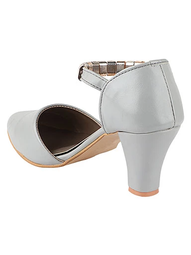 Stylestry Women's & Girl's Grey Solid Stylish Block Heels Pumps