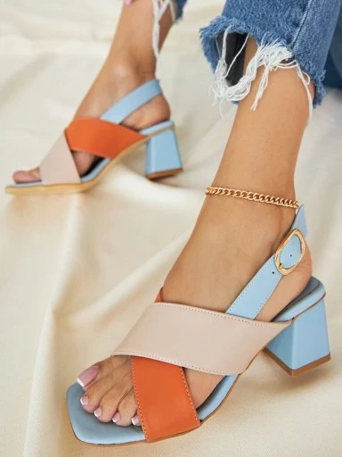 Stylestry Women & Girls Blue Block Heels