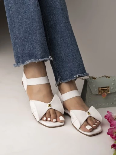 Stylestry Stylish White Flat Sandals