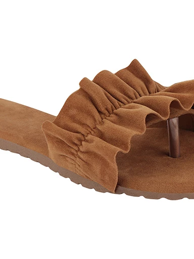Stylestry Womens & Girls Tan Solid Open Toe Flats