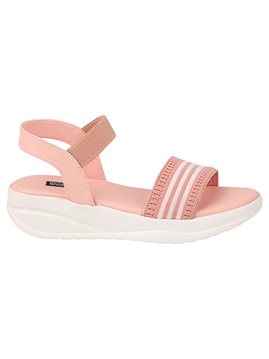 Stylestry Womens & Girls Pink Woven Design Flatforms