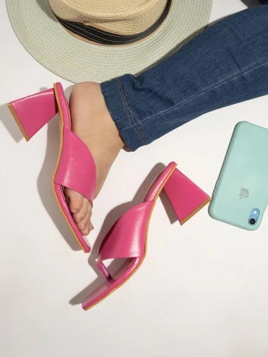 Stylestry Women & Girls Pink Block Heels