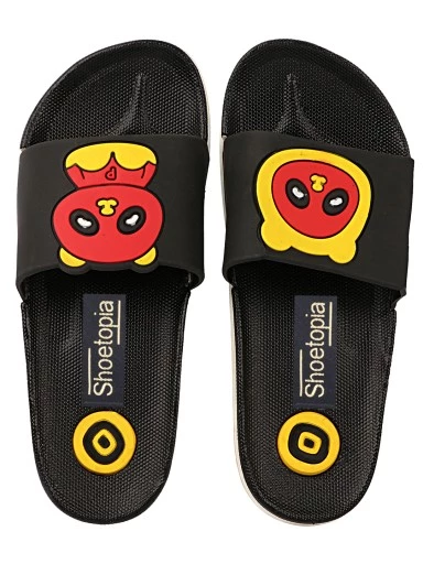 Stylestry Women Black Printed Sliders