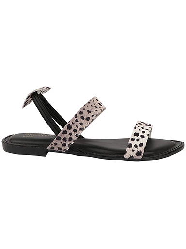 Stylestry Womens & Girls Grey Printed Open Toe Flats