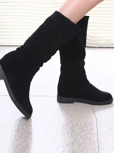 Stylestry Women & Girls Black Solid Long Boots