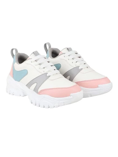 Stylestry Women's & Girls White Stylish Shoes