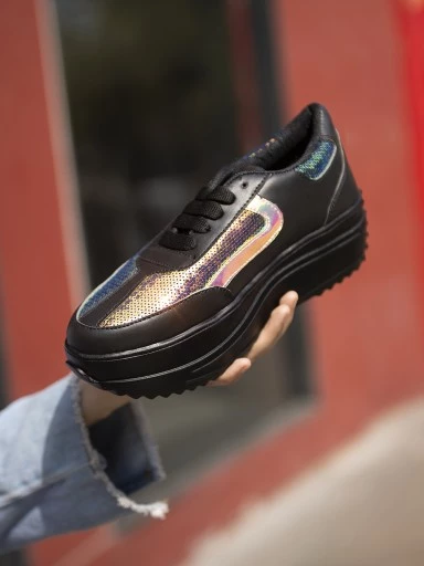 Stylestry Womens & Girls Black Casual Sneakers Shoes