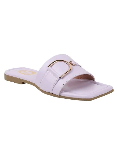 Stylestry Women Purple Open Toe Flats