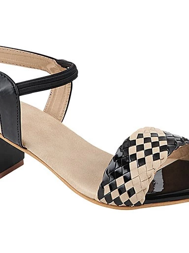 Stylestry Women's & Girl's Black Pointed Toe Block Heeled Sandals