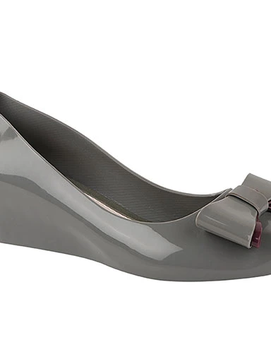 Stylestry Women's & Girl's Grey Wedge Pumps with Bows