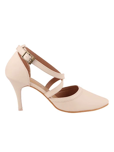 Stylestry Womens & Girls Cream Stilettos Heels Solid Pumps