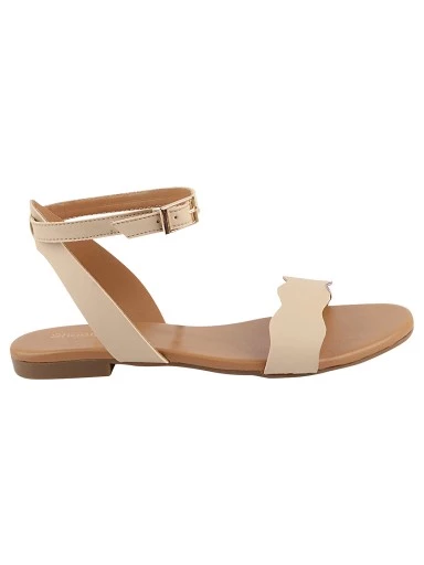 Stylestry Women Cream-Coloured Open Toe Flats