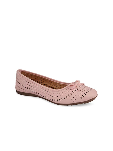 Stylestry Womens & Girls Pink Solid Ballerinas
