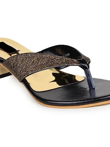 Stylestry Women's & Girl's Black Ethnic Embellished Kitten Heels