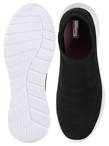 Stylestry Womens & Girls Black Casual Walking Shoes