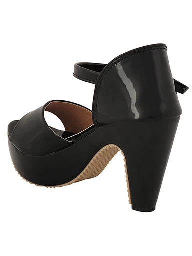 Stylestry Womens & Girls Black Solid Heels
