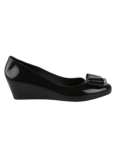 Stylestry Women's & Girl's Black Wedge Pumps with Bows
