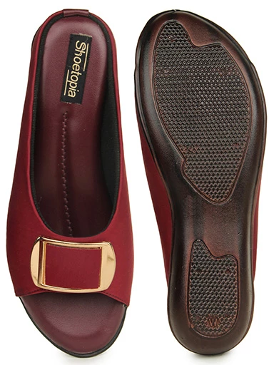 Stylestry Womens & Girls Cherry Embellished Mules with Buckles Flats