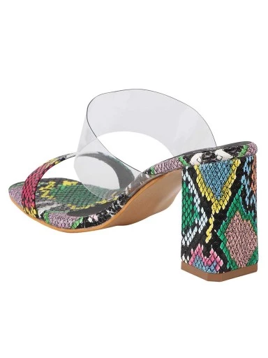 Stylestry Womens & Girls Black Animal Print Block Heels