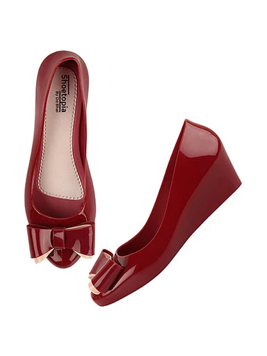 Stylestry Women's & Girl's Cherry Wedge Pumps with Bows