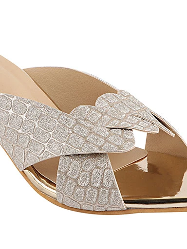Stylestry Women's & Girl's Golden Peep Toes Block Heels