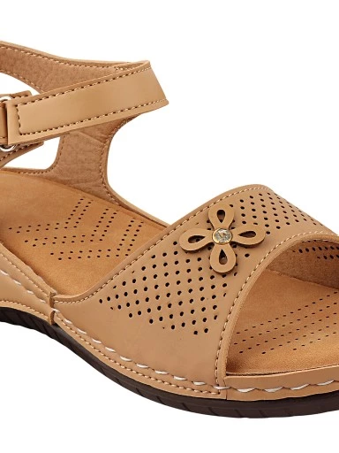 Stylestry Women's & Girl's Ortho Care Tan Dr Orthopaedic Super Comfort Fit Cushion Sandals