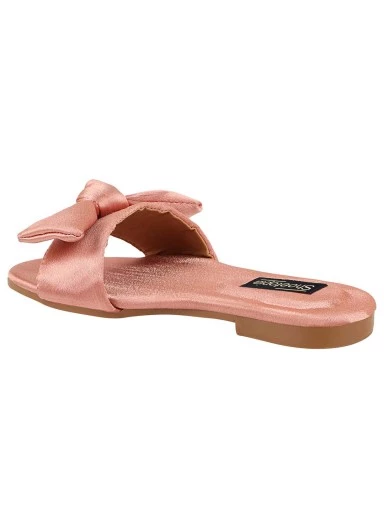 Stylestry Women Peach-Coloured Open Toe Flats with Bows